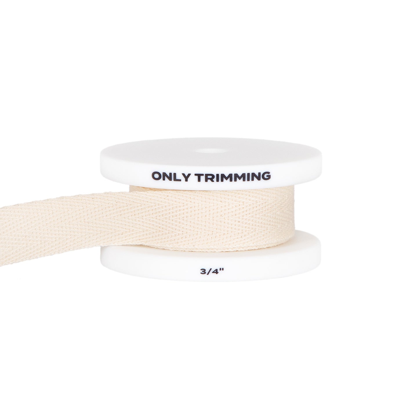 Herringbone Cotton Twill Tape Dyeable Natural Cotton 3/4 Inch