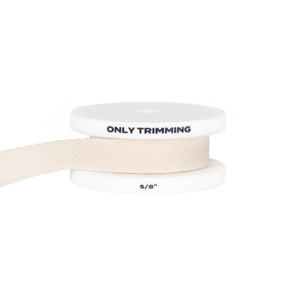 Herringbone Cotton Twill Tape Dyeable Natural Cotton 5/8 Inch