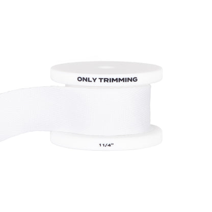 Only Trimming Herringbone Cotton Twill Tape White 1 1/4 Inch