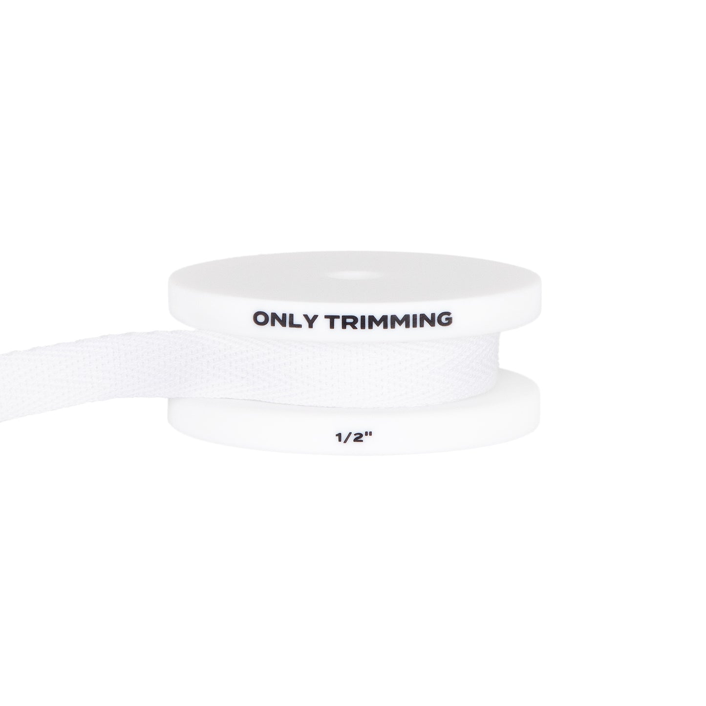 Only Trimming Herringbone Cotton Twill Tape White 1/2 Inch