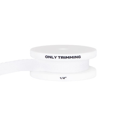 Only Trimming Herringbone Cotton Twill Tape White 1/2 Inch