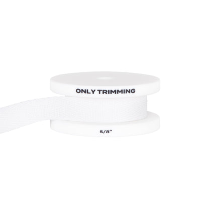 Only Trimming Herringbone Cotton Twill Tape White 5/8 Inch