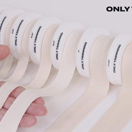 Herringbone Cotton Twill Tape Dyeable Natural Cotton